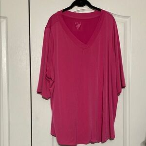 Joan Rivers Women's Pink V-Neck Top Size 3X